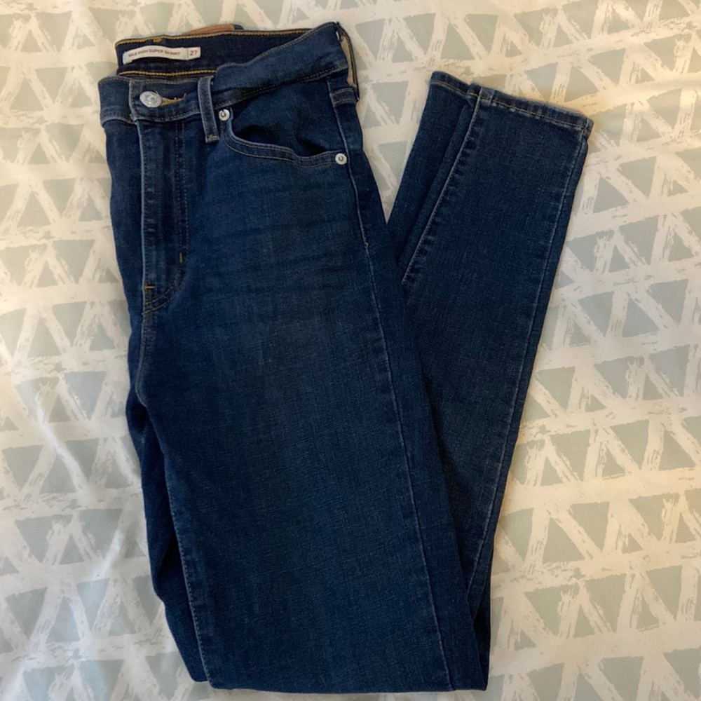 Levi Jeans, LIKE NEW, full length inseam, super high rise, size 27